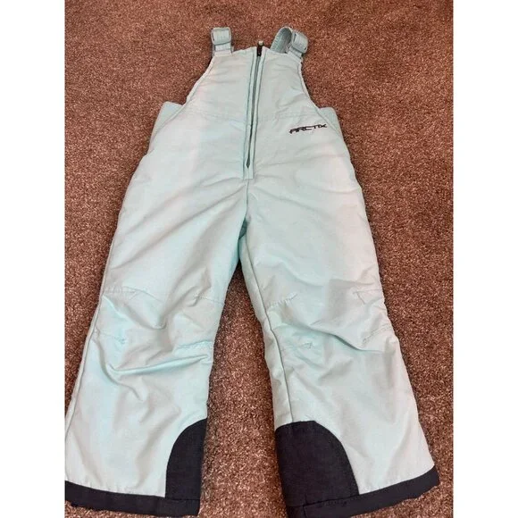 Arctix Snow Pants unisex Toddler Bibs snow pants ski pants aqua/black SZ 3T - Picture 2 of 9
